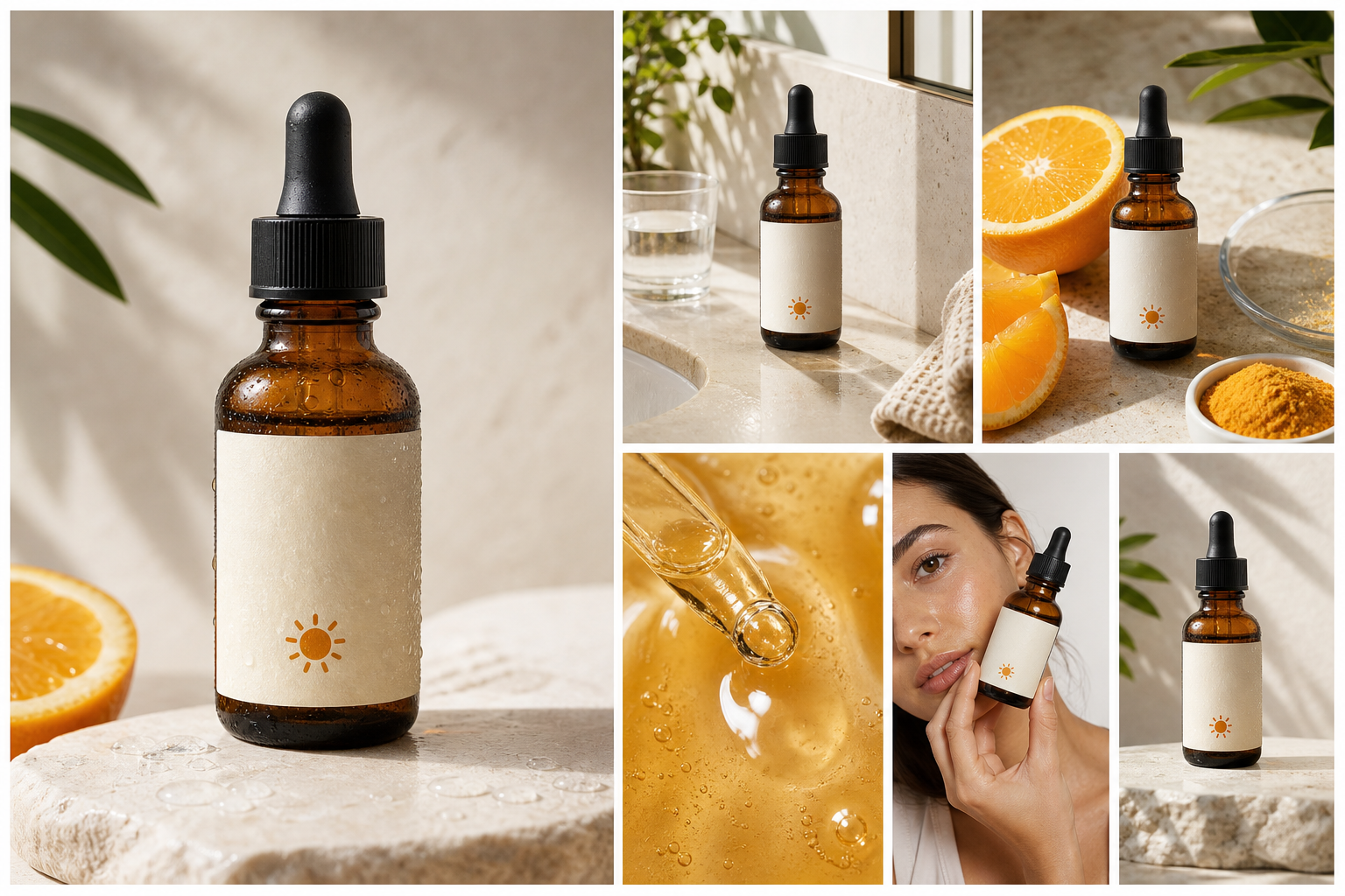 Generated beauty campaign frame from the same bottle